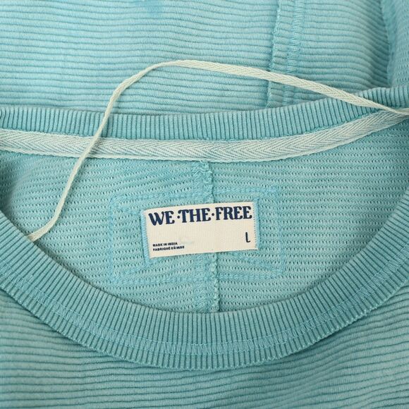 Free People We The Free Thermal Striped Printed Pullover Top Oversized L 282830 - Picture 5 of 6